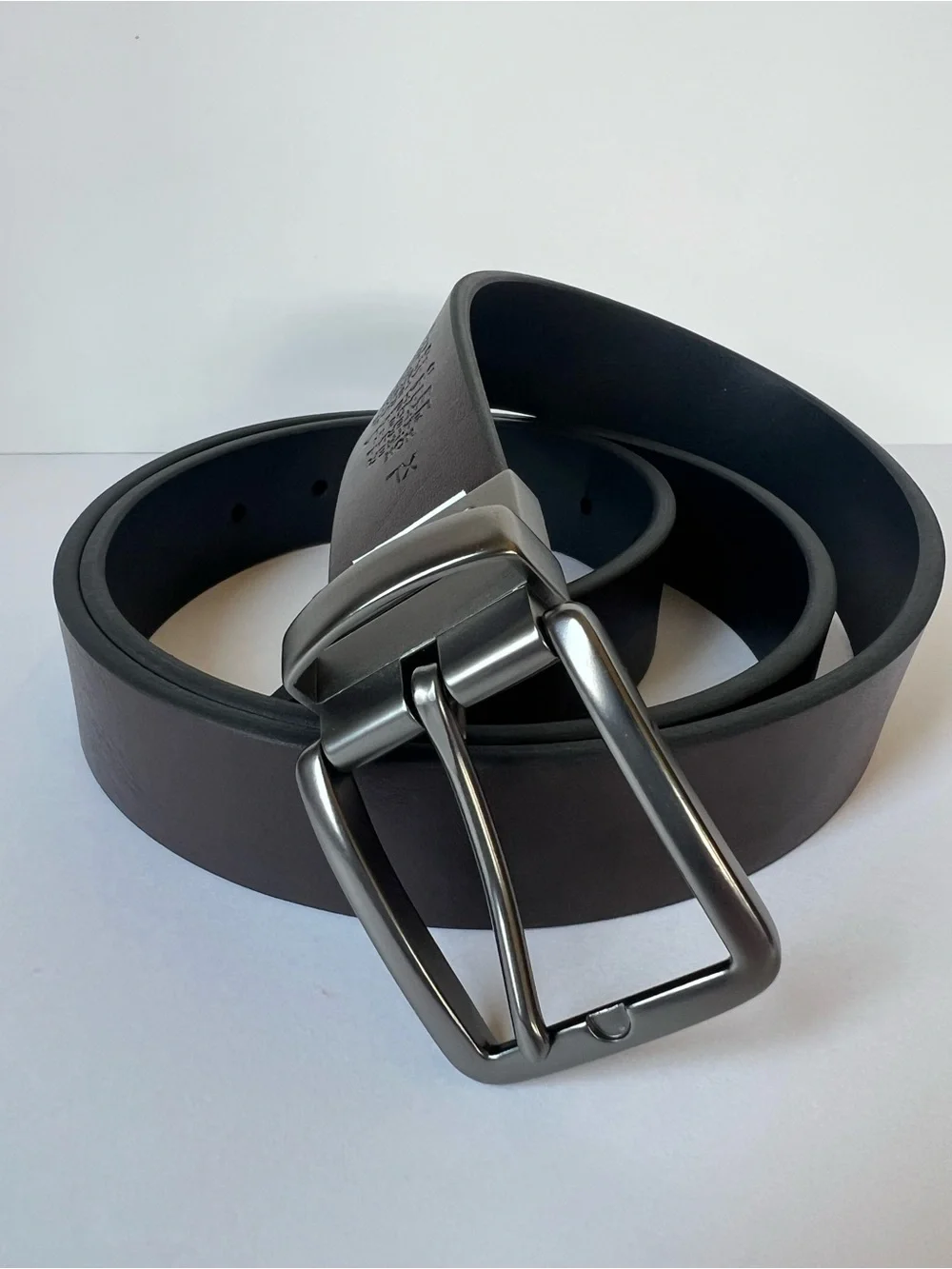 Men's Two-in-one Reversible Rotative Buckle Casual Dress Belt Black Brown SZ XL